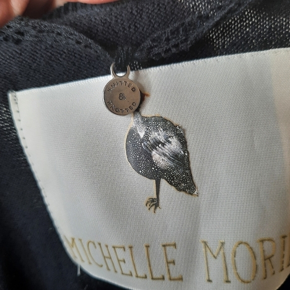 Anthropologie Knitted & Knotted Michelle Morin Chiffon Panel Sweater S - Picture 4 of 9